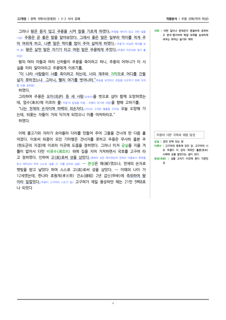 [22개정] 문학 지학사(정) 3-2(1) 주몽 신화_작품분석_preview_4