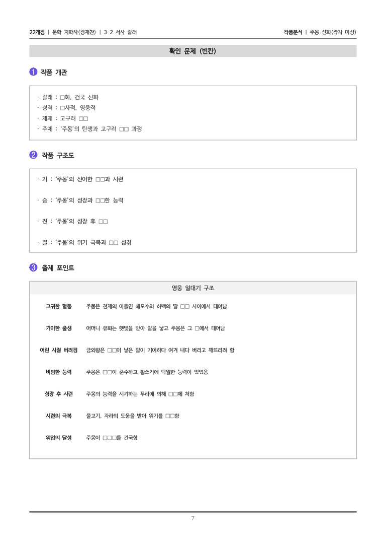 [22개정] 문학 지학사(정) 3-2(1) 주몽 신화_작품분석_preview_7