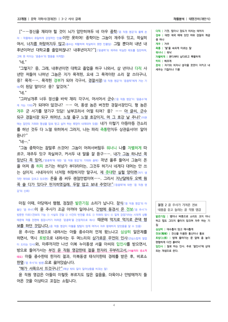 [22개정] 문학 지학사(정) 3-2(3) 태평천하_작품분석_preview_4