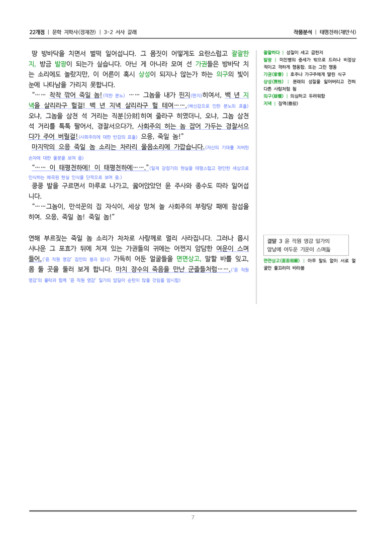 [22개정] 문학 지학사(정) 3-2(3) 태평천하_작품분석_preview_7