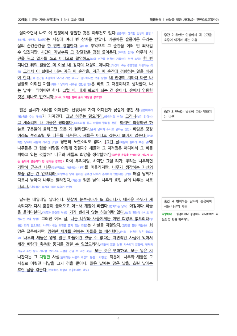 [22개정] 문학 지학사(정) 3-4(2) 하늘을 힐끔 쳐다보는 것만으로_작품분석_preview_4
