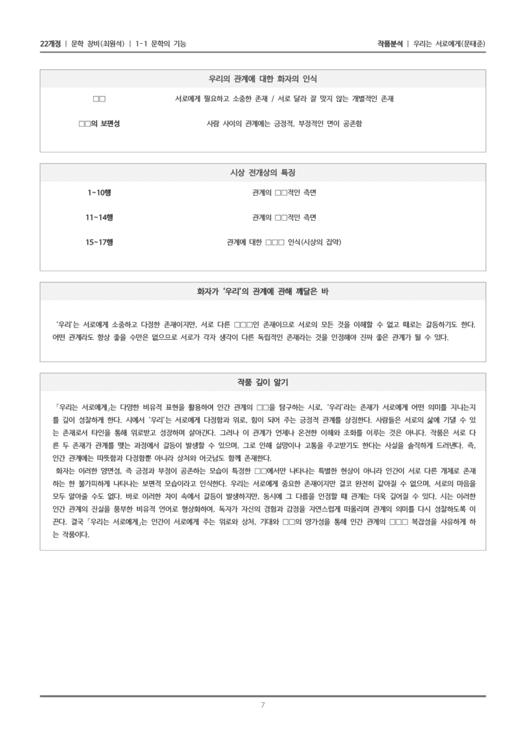 [22개정] 문학 창비(최) 1-1(1) 우리는 서로에게_작품분석_preview_7