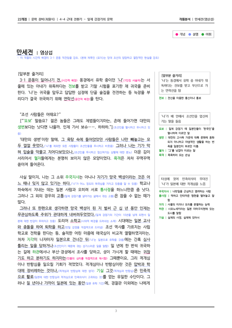 [22개정] 문학 창비(최) 4-4(2) 만세전_작품분석_preview_3