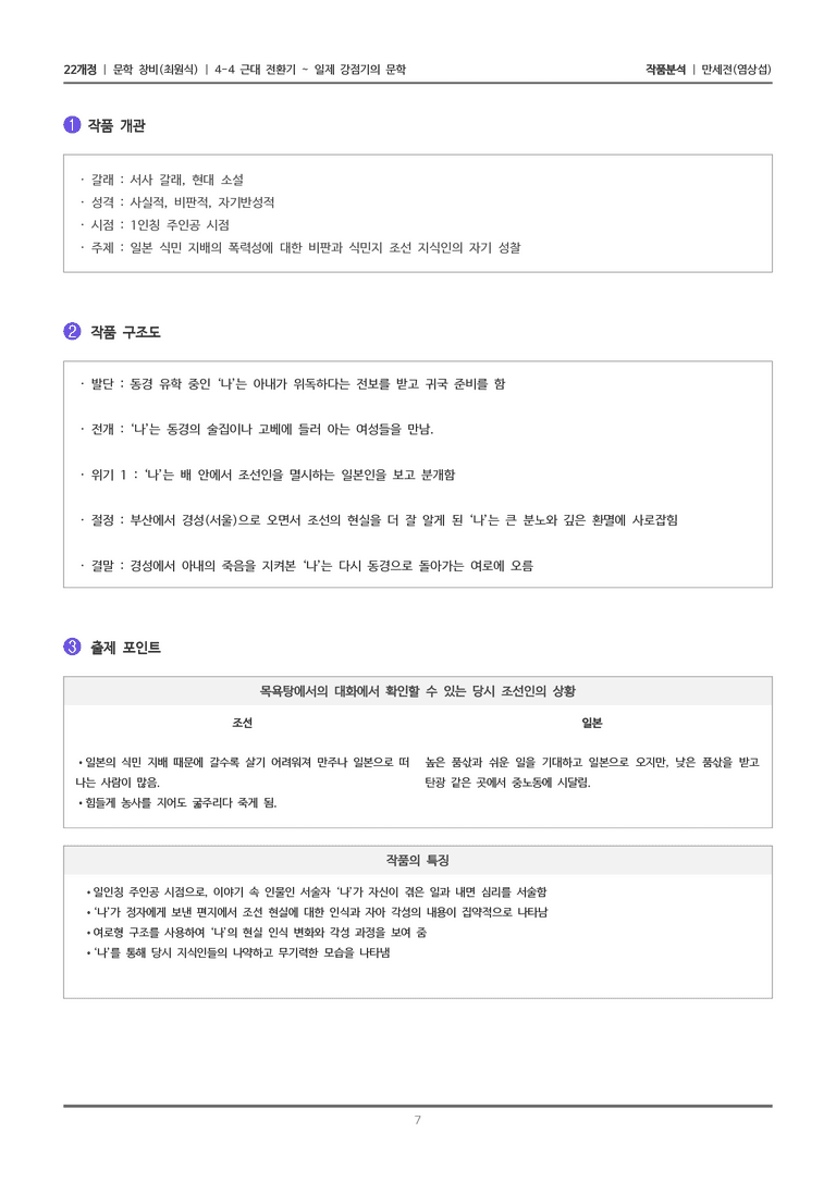 [22개정] 문학 창비(최) 4-4(2) 만세전_작품분석_preview_7