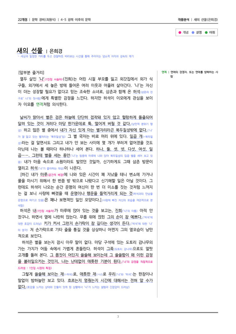 [22개정] 문학 창비(최) 4-5(3) 새의 선물_작품분석_preview_3
