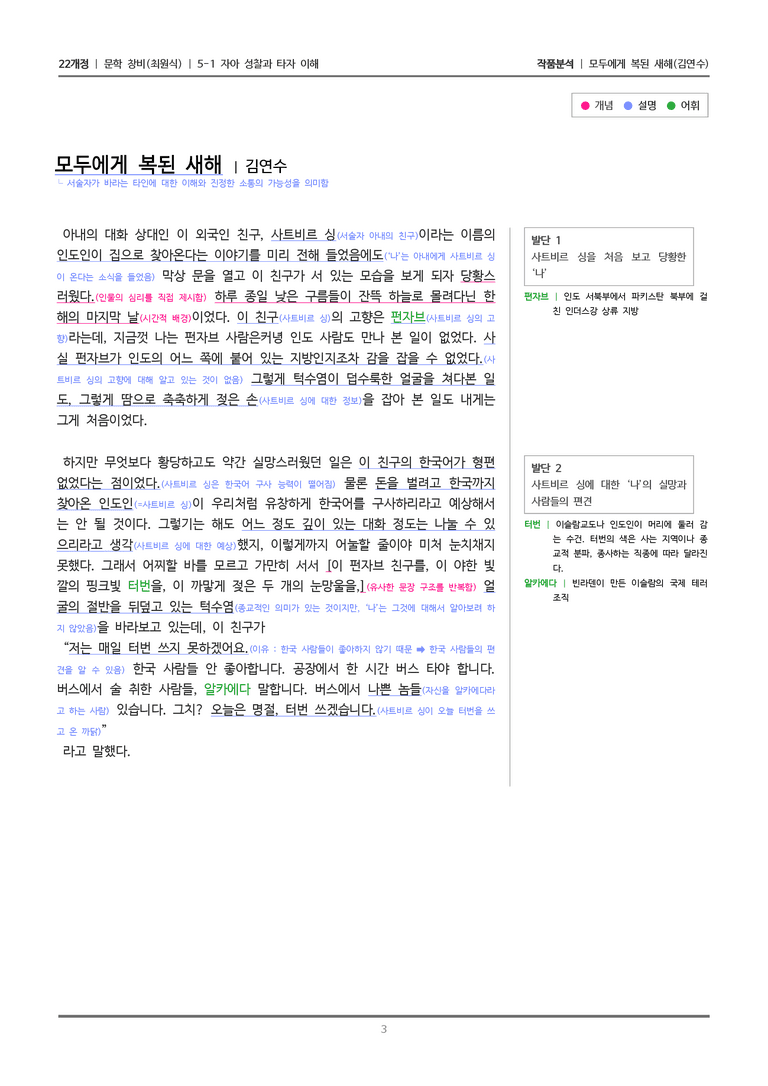 [22개정] 문학 창비(최) 5-1(2) 모두에게 복된 새해_작품분석_preview_3