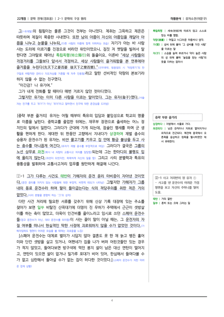 [22개정] 문학 천재(정) 2-1(2) 유자소전_작품분석_preview_4