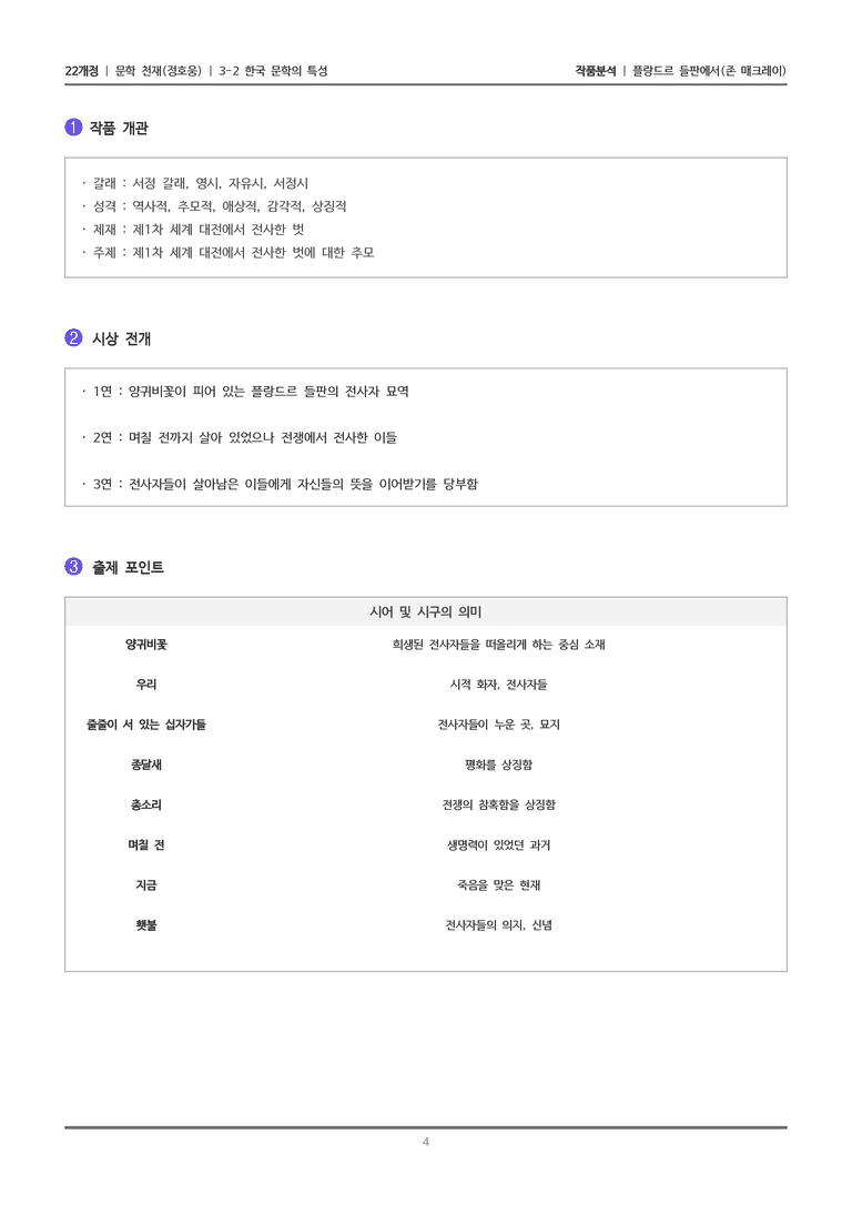 [22개정] 문학 천재(정) 3-2(2) 플랑드르 들판에서_작품분석_preview_4