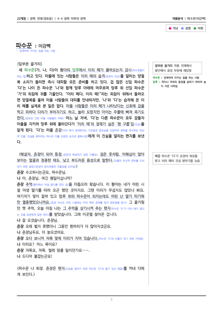 [22개정] 문학 천재(정) 4-4(3) 파수꾼_작품분석_preview_3