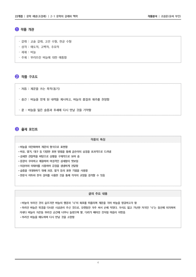 [22개정] 문학 해냄(조) 2-1(4) 조침문_작품분석_preview_4