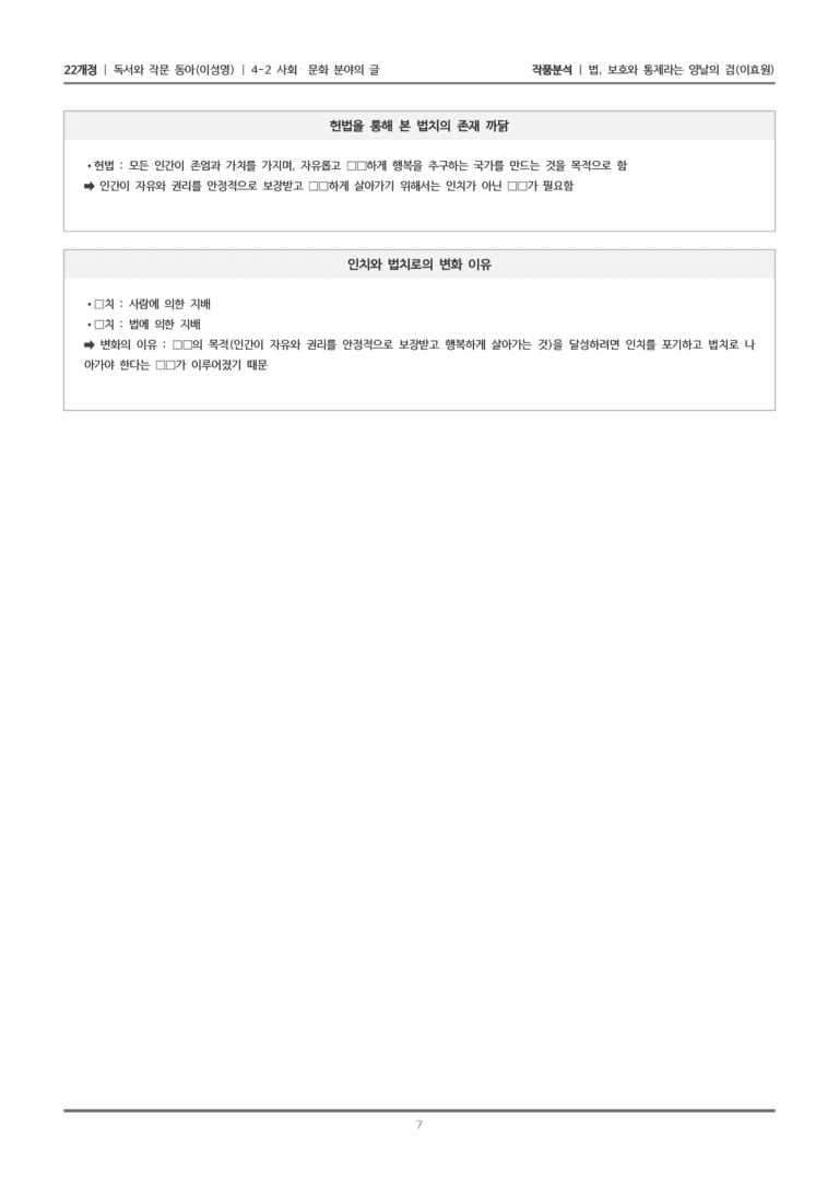 [22개정] 독서와 작문 동아(이) 4-2(1) 법, 보호와 통제라는 양날의 검_작품분석_preview_7