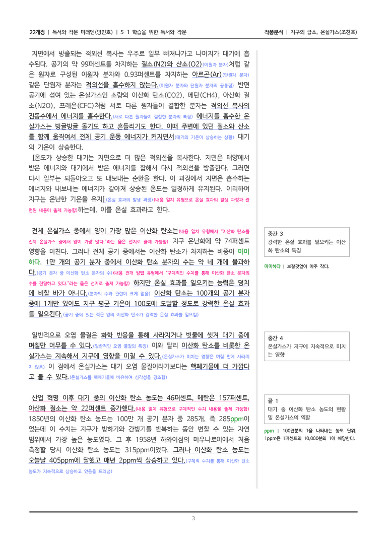 [22개정] 독서와 작문 미래엔(방) 5-1(2) 기구의 급소, 온실가스_작품분석_preview_3