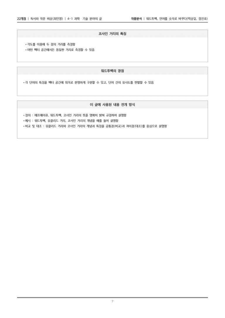 [22개정] 독서와 작문 비상(최) 4-1(2) 워드투벡, 언어를 숫자로 바꾸다_작품분석_preview_7