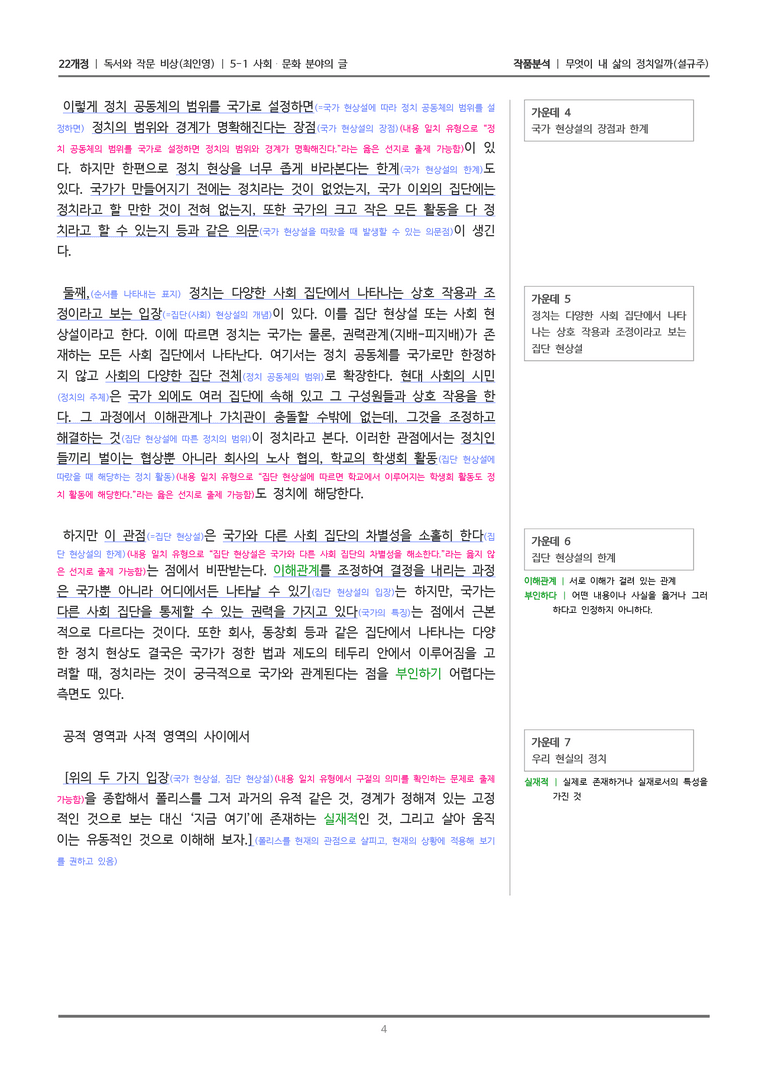 [22개정] 독서와 작문 비상(최) 5-1(1) 무엇이 내 삶의 정치일까_작품분석_preview_4