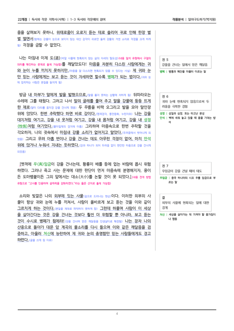 [22개정] 독서와 작문 지학사(서) 1-3 일야구도하기_작품분석_preview_4
