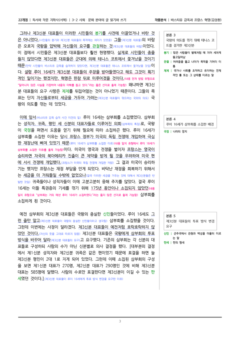 [22개정] 독서와 작문 지학사(서) 3-2(2) 바스티유 감옥과 프랑스 혁명_작품분석_preview_3