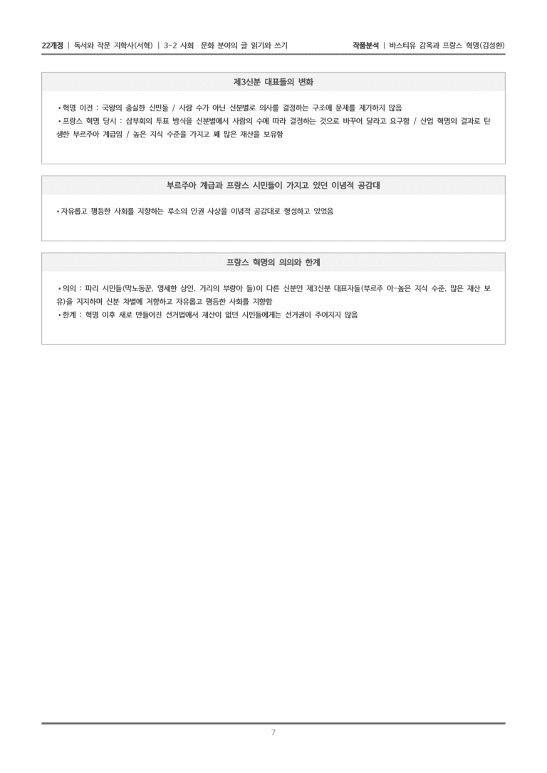 [22개정] 독서와 작문 지학사(서) 3-2(2) 바스티유 감옥과 프랑스 혁명_작품분석_preview_7