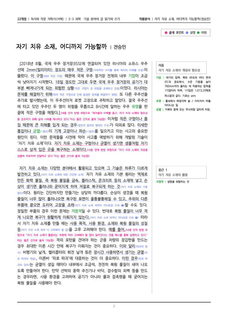 [22개정] 독서와 작문 지학사(서) 3-3(2) 자기 치유 소재, 어디까지 가능할까_작품분석_preview_3