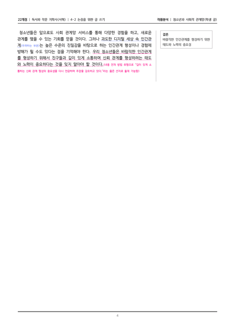 [22개정] 독서와 작문 지학사(서) 4-2 청소년과 사회적 관계망_작품분석_preview_4