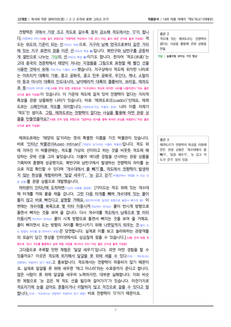 [22개정] 독서와 작문 창비(이) 2-2 나라 이름 자체가 '적도'라고_작품분석_preview_3