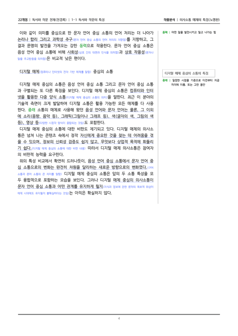 [22개정] 독서와 작문 천재(천) 1-1 의사소통 매체의 특징_작품분석_preview_4