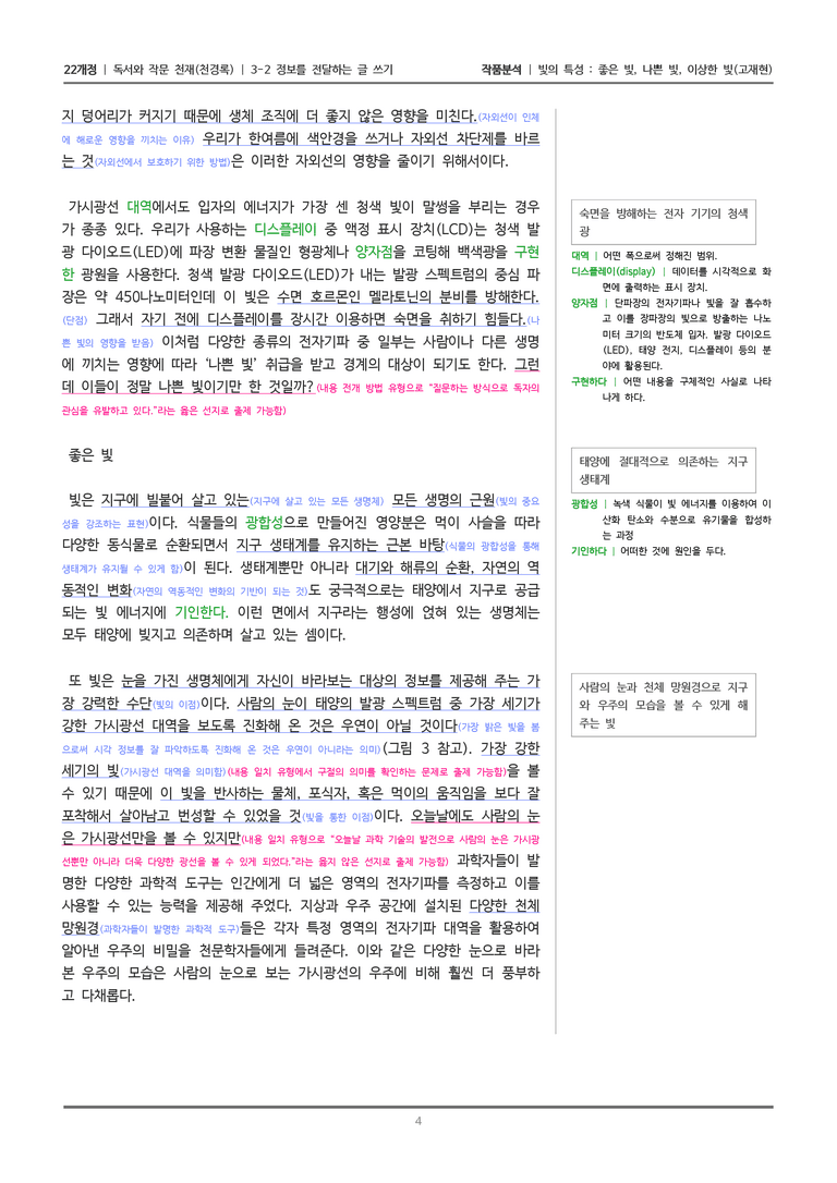 [22개정] 독서와 작문 천재(천) 3-2 빛의 특성_작품분석_preview_4