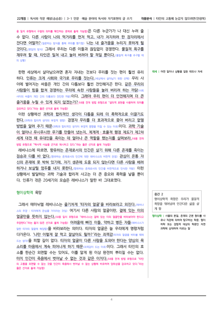 [22개정] 독서와 작문 해냄(송) 3-1(1) 타인의 고통에 눈감지 않으려면_작품분석_preview_4