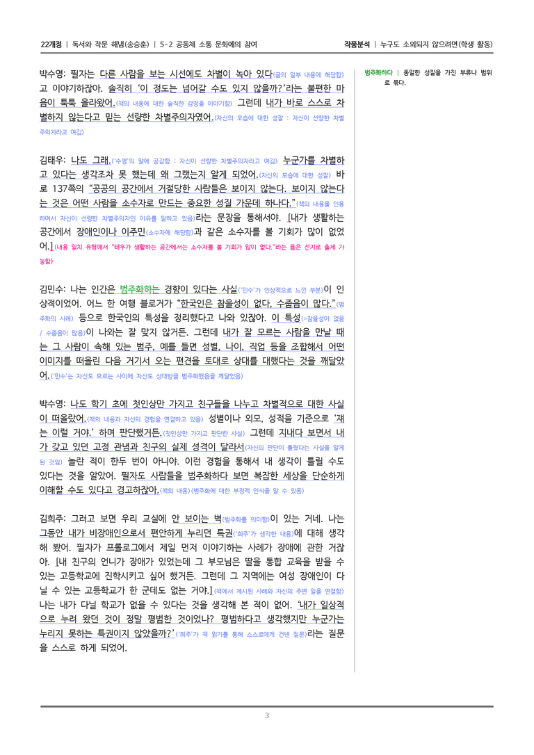 [22개정] 독서와 작문 해냄(송) 5-2 누구도 소외되지 않으려면_작품분석_preview_3