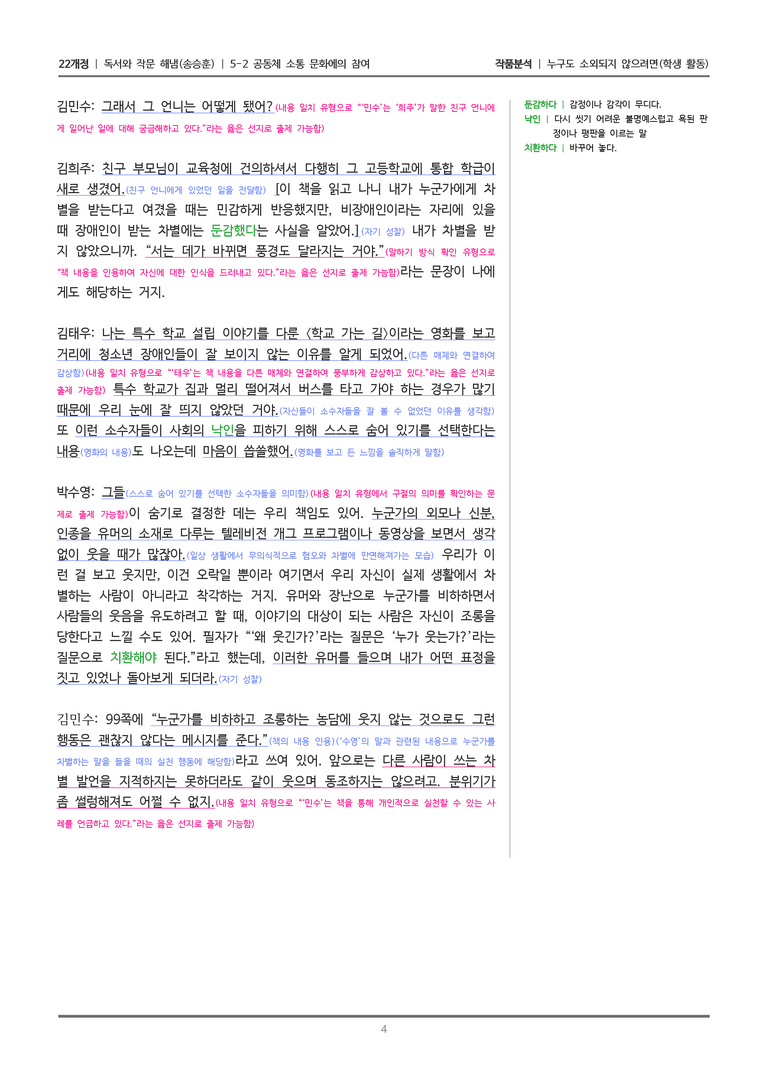 [22개정] 독서와 작문 해냄(송) 5-2 누구도 소외되지 않으려면_작품분석_preview_4