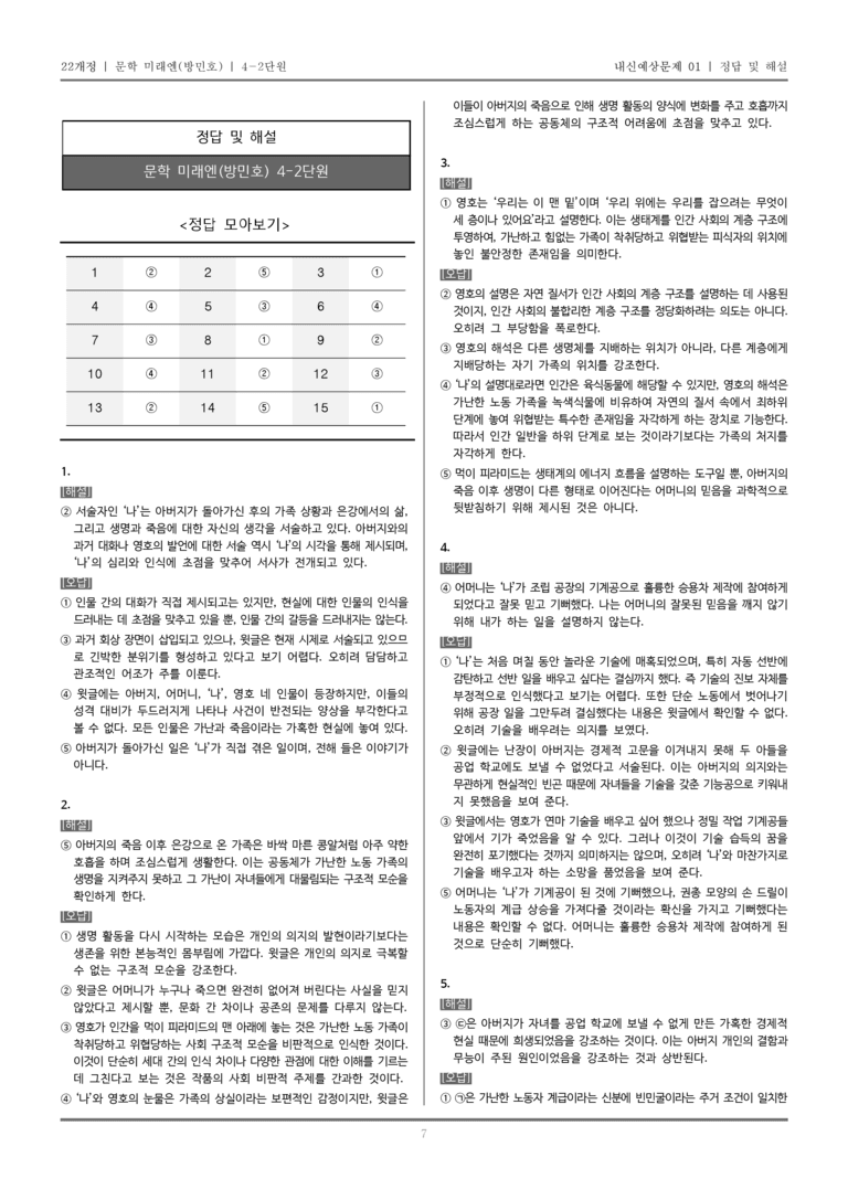 [22개정] 문학 미래엔(방) 4-2 문학과 공동체_내신예상문제01_preview_7