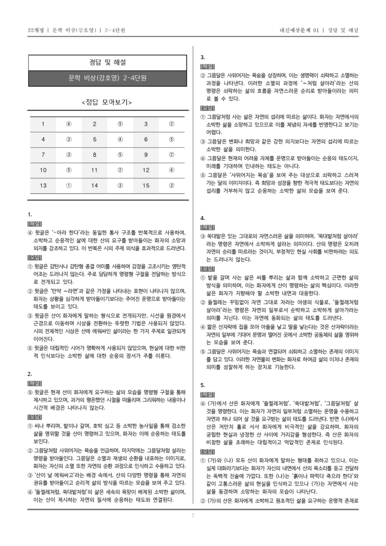 [22개정] 문학 비상(강) 2-4 문학 작품의 재구성과 창작_내신예상문제01_preview_7