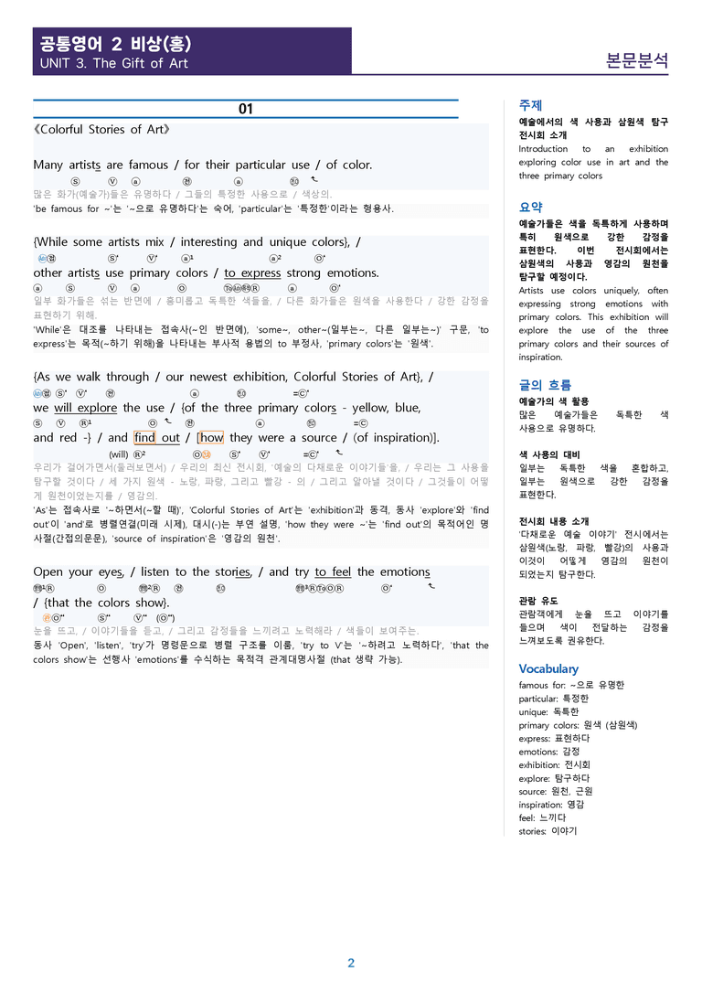 [1등급의 모든 핵심] 공통영어 2 비상(홍) 3과 분석노트_preview_2