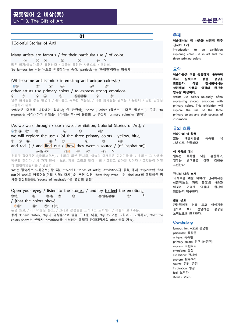 [1등급의 모든 핵심] 공통영어 2 비상(홍) 3과 워크북 10종_preview_1