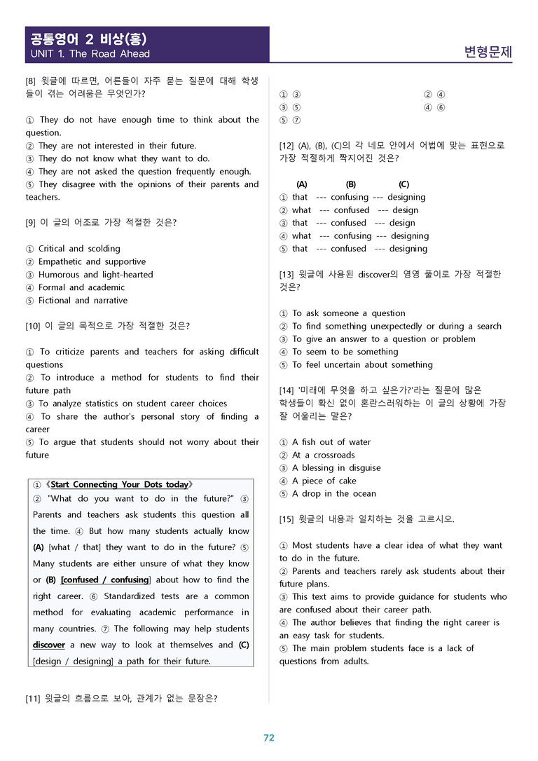 [1등급의 모든 핵심] 공통영어 2 비상(홍) 전체 1-4과 통합 분석노트_preview_72