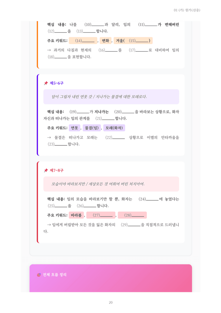 [2027 수특 문학] 고전시가 01강 (가) 원가(신충) 내용 정리_preview_20