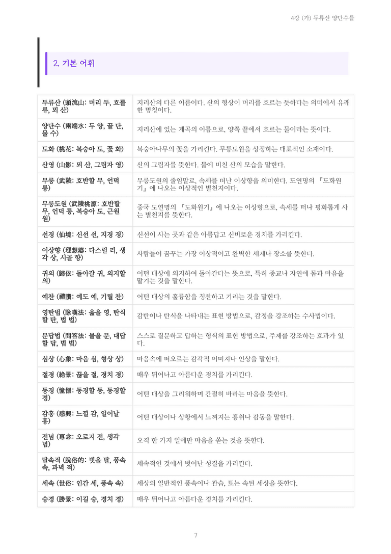 [2027 수특 문학] 고전시가 04강 (가) 두류산 양단수를 내용 정리_preview_7