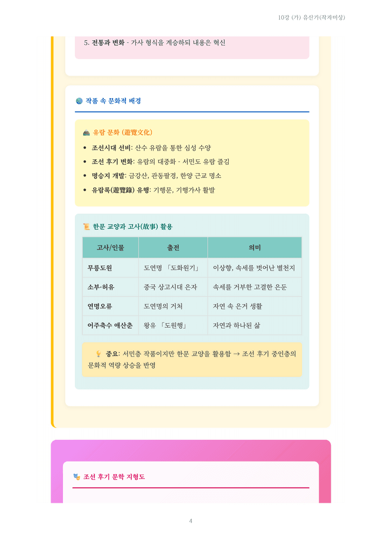 [2027 수특 문학] 고전시가 10강 (가) 유산가(작자미상) 내용 정리_preview_4