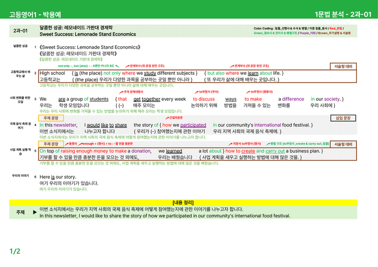 고등영어1 동아(박) 2과 상세분석 by 시드잉글리쉬_preview_1