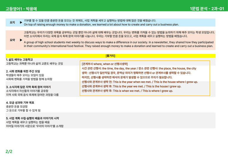 고등영어1 동아(박) 2과 상세분석 by 시드잉글리쉬_preview_2