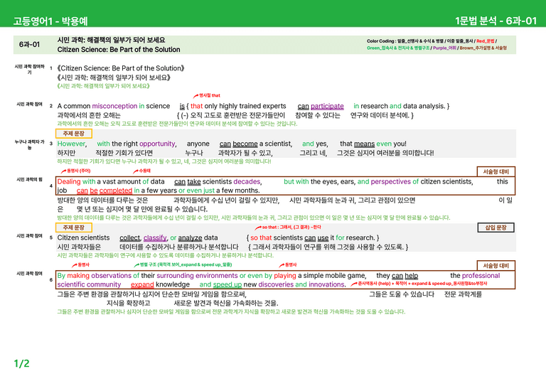 고등영어1 동아(박) 6과 상세분석 by 시드잉글리쉬_preview_1
