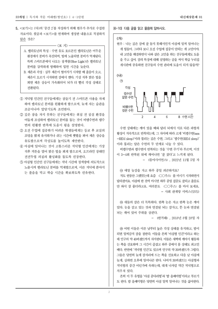 [22개정] 독서와 작문 미래엔(방) 4-1 정보를 전달하는 글 쓰기_내신예상문제01_preview_3