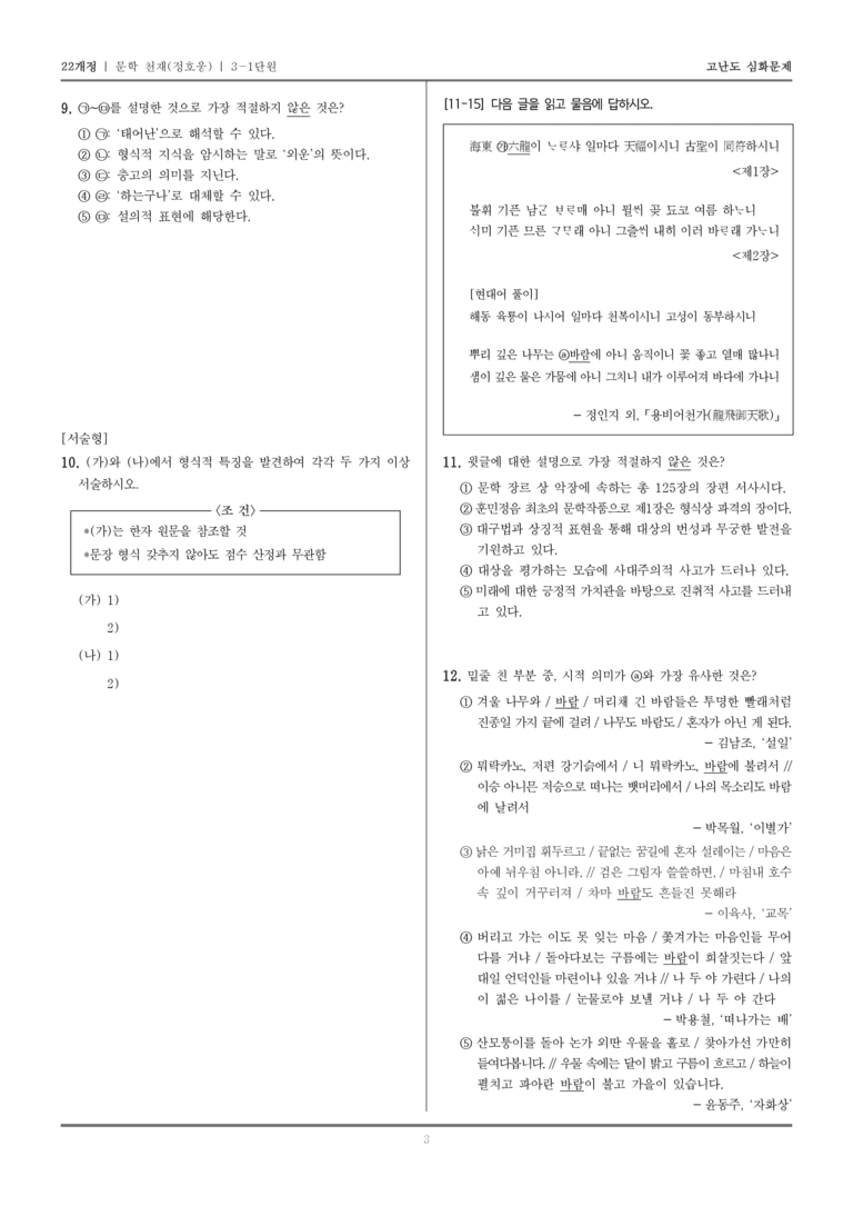 [22개정] 문학 천재(정) 3-1 한국 문학의 범위_고난도 심화문제_preview_3