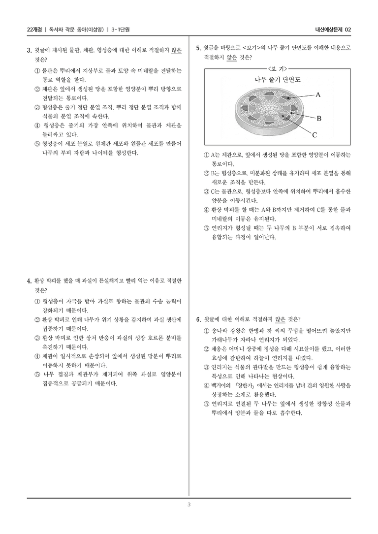 [22개정] 독서와 작문 동아(이) 3-1 정보를 전달하는 글_내신예상문제02_preview_3