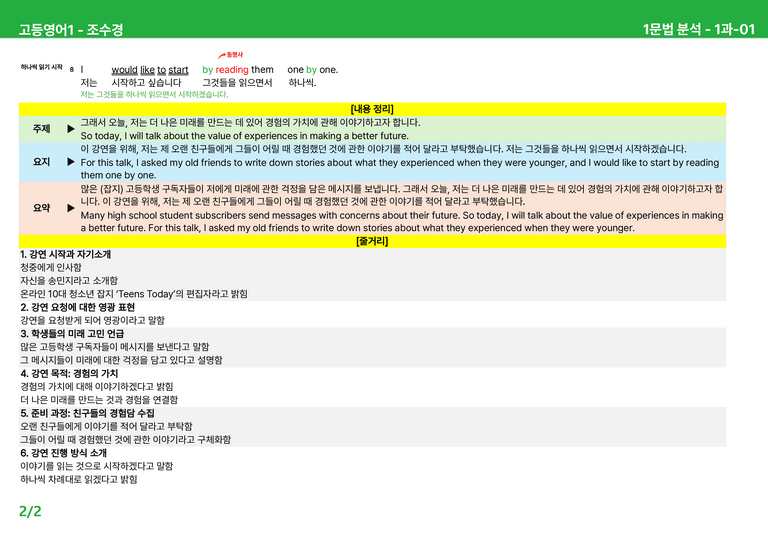 고등영어1 천재(조) 1과 상세분석 by 시드잉글리쉬_preview_2