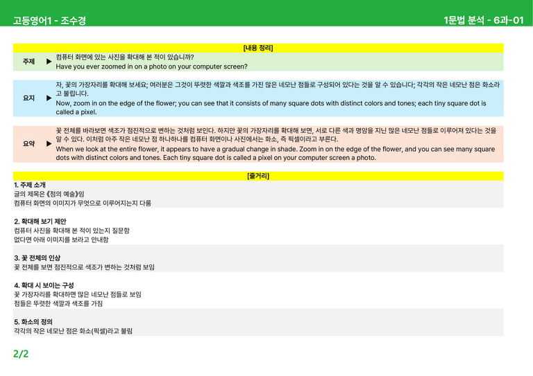 고등영어1 천재(조) 6과 상세분석 by 시드잉글리쉬_preview_2