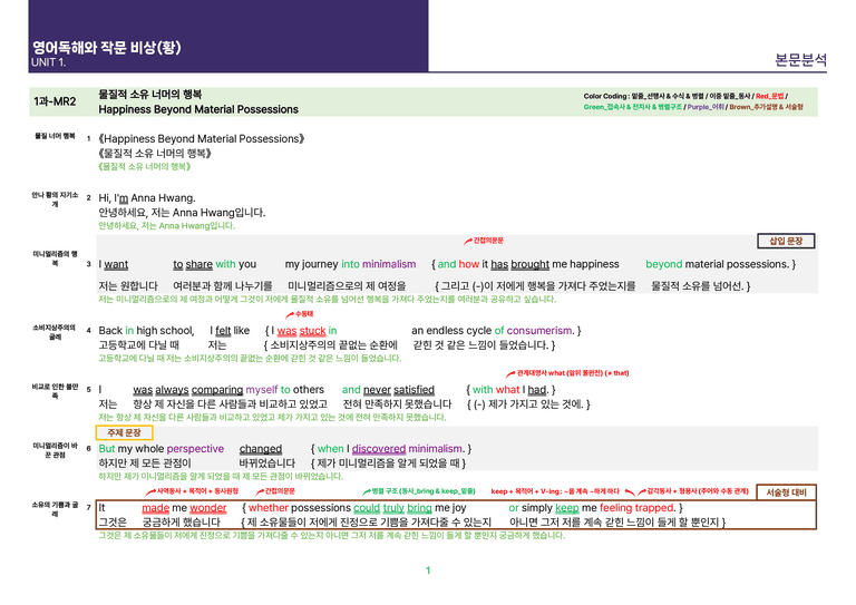 [빠르고 효율적인] 영어 독해와 작문 비상(황) 1과 상세분석_preview_3