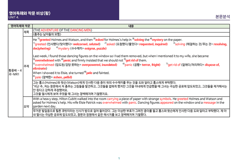 [빠르고 효율적인] 영어 독해와 작문 비상(황) 4과 상세분석_preview_35