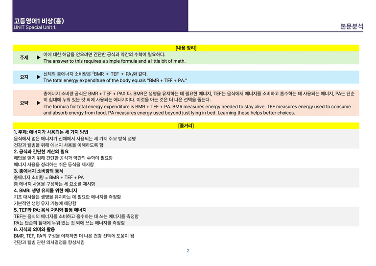 [빠르고 효율적인] 고등 영어 Ⅰ 비상(홍) SL1 상세분석_preview_4