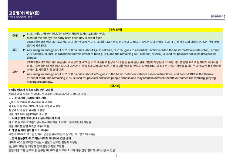 [빠르고 효율적인] 고등 영어 Ⅰ 비상(홍) SL1 상세분석_preview_6