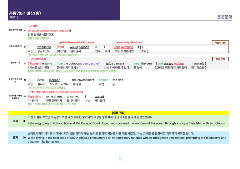 [빠르고 효율적인] 공통영어 1 비상(홍) 3과 상세분석 R1_preview_2